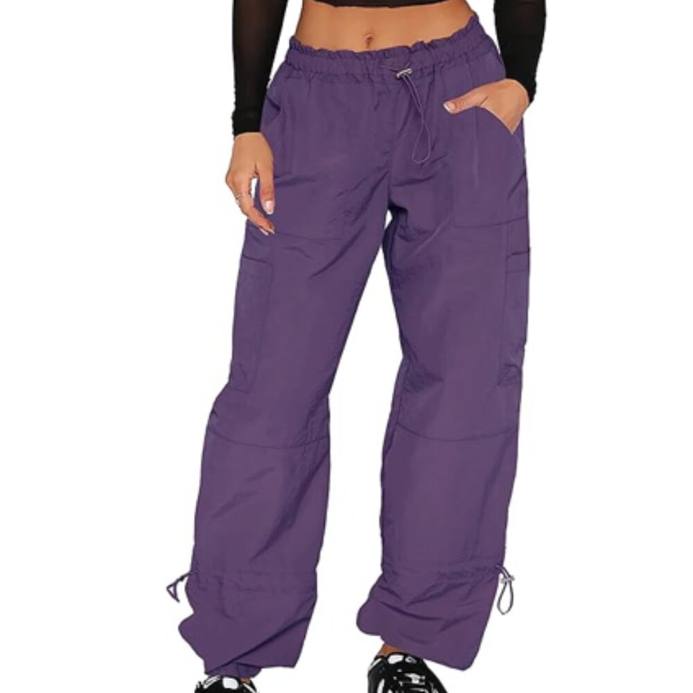 Amazon Essentials Purple Parachute Pants Track Joggers Excellent Condition S